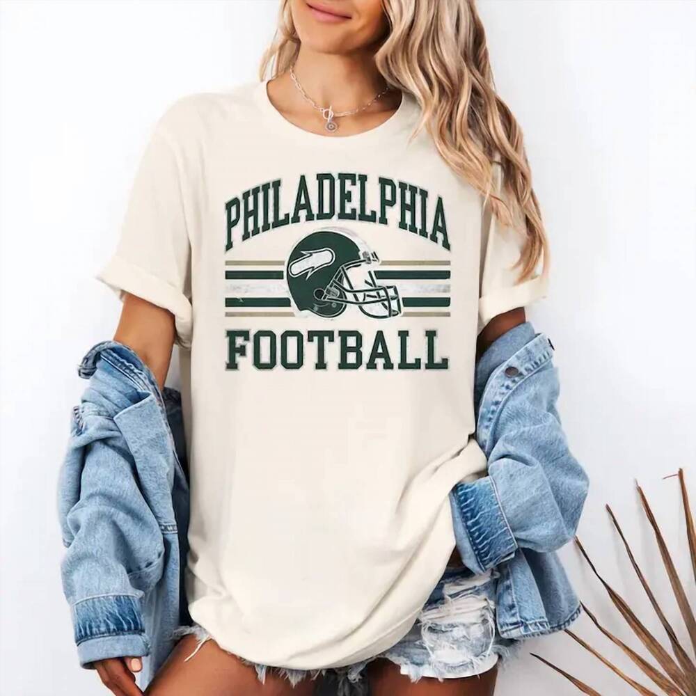 NEW COMFORT COLORS vintage philadelphia football gear t shirt in off white